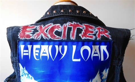 (Personal Vest) Hand Painted EXCITER Band Logo in one of my Battlejackets. www.etsy.com/shop ...