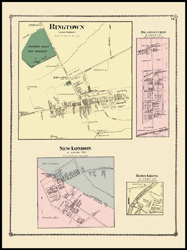 Historic Maps and Drawings, #13 Ringtown (John Pritiskutch Reproductions)