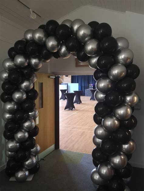 .Chrome Silver and Black balloons. t in 2020 | Black balloons party, Black party decorations ...