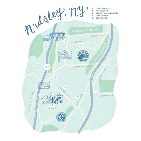 Illustrated map of Ardsley, New York. | Illustrated map, Ardsley, Cemetary