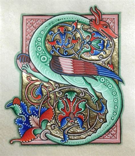 Dragon S | Illumination art, Medieval art, Celtic art