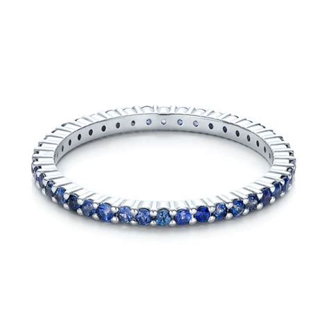 Blue Sapphire Stackable Eternity Band #101928 - Seattle Bellevue | Joseph Jewelry