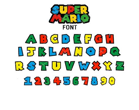 Mario Font , Mario Letters, Mario Numbers, Mario Alphabet, Mario Font ...