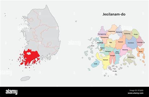 south korea north south jeolla province map Stock Vector Image & Art - Alamy