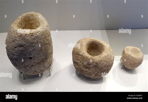 Limestone grinding tool from the Natufian culture, from the Eastern ...