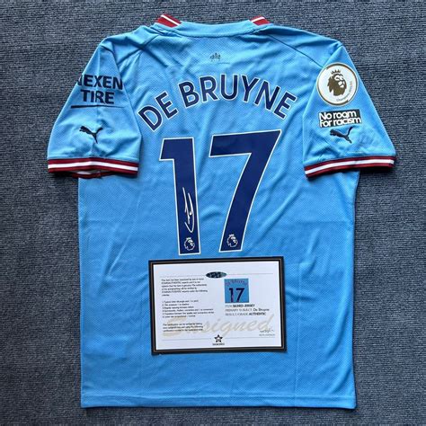 Vintage Kevin De Bruyne SIGNED Man CITY Signature Jersey + COA 22/23 ...