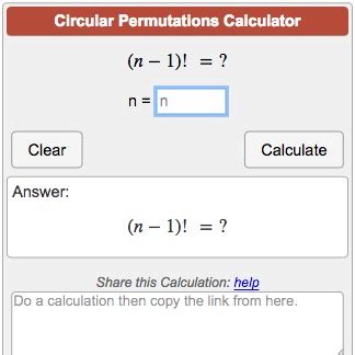 Circular Permutation Calculator (Pn)