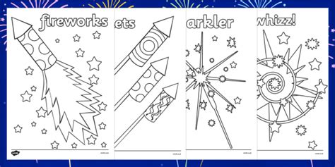 Fireworks / Bonfire Night Colouring Sheets - Bonfire night