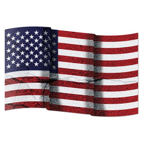 American Flag Distressed Wavy Wall Graphic Large Removable 1 Foot Wide 12 Inch Premium Vinyl ...