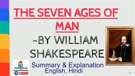 "The Seven Ages Of Man" by William Shakespeare I Summary, Explanation, Analysis I English, Hindi ...