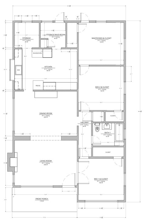 1400 Sq Ft House Plans 2 : 28x50 Home Plan 1400 Sqft Home Design 2 ...