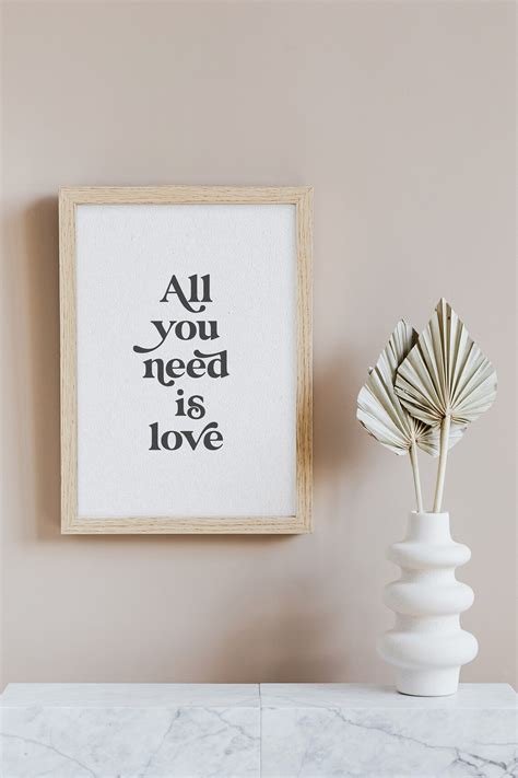 All You Need Is Love Lyrics Printable Poster The Beatles | Etsy