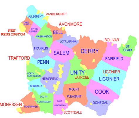 Westmoreland County Zip Code Map - United States Map