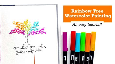 Rainbow Tree Watercolor Painting - YouTube