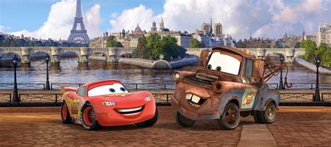 Wall mural wallpaper Disney Cars 2 Lightning McQueen & Luigi photo 202 x 90 cm / 2.21 yd x 35.43