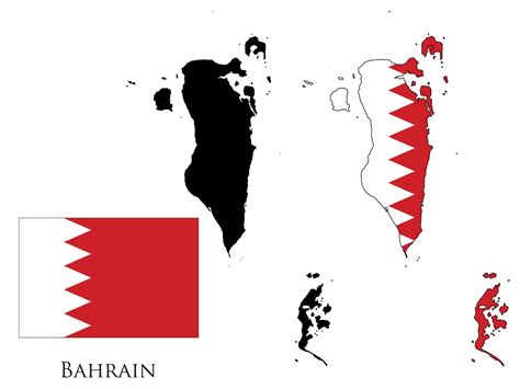 bahrain Flag and map illustration vector 21223267 Vector Art at Vecteezy