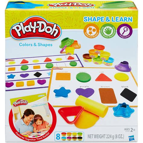 Play-Doh Shape & Learn Colors & Shapes with 8 Cans of Dough & 5+ Tools ...