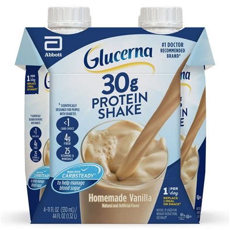 Glucerna 30g Protein, Diabetes Nutritional Shake, To Help Manage Blood Sugar, Vanilla, 11 Fl Oz ...