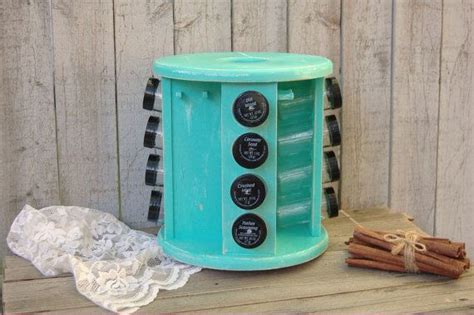 Lazy Susan Spice Rack Jars Shabby Chic Turquoise Aqua | Etsy | Shabby chic kitchen decor, Shabby ...
