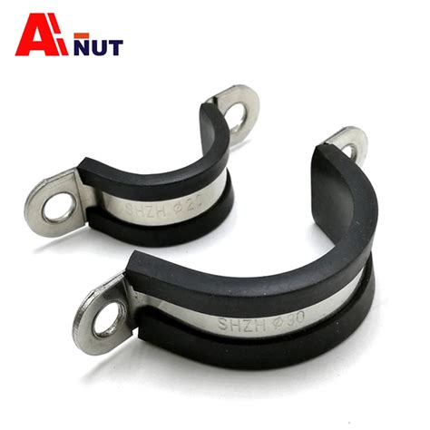 6mm 60mm saddle clamp , Pipe Clamp with Rubber Lining galvanized steel ...