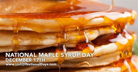 NATIONAL MAPLE SYRUP DAY