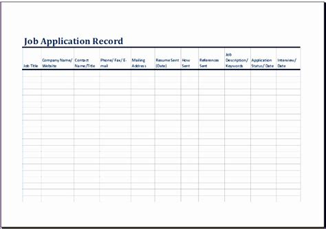 8 Job Application Log - Excel Templates