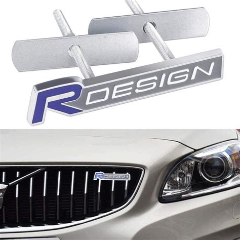 Buy AMYD Car Front Grille 3D Emblems, Front Grille Radiator Logo For Volvo R Design S60 V60 XC60 ...