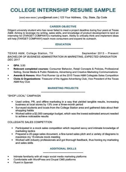 College Student Resume Sample & Writing Tips | Resume Companion