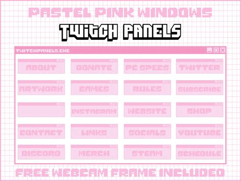 Cute Pastel Pink Windows Twitch Panels Free Webcam Frame - Etsy UK