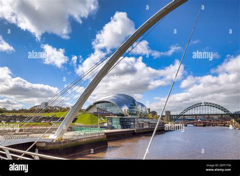 22 April 2016: Newcastle-upon-Tyne, Tyne and Wear, England, UK - The Tyne Bridges and the ...