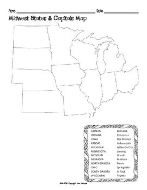 Midwest States And Capitals Map Blanks 2022 Us Map Printable Blank | Images and Photos finder