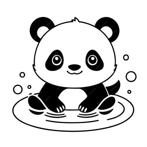 Premium Vector | Cute vector illustration Panda drawing for kids ...