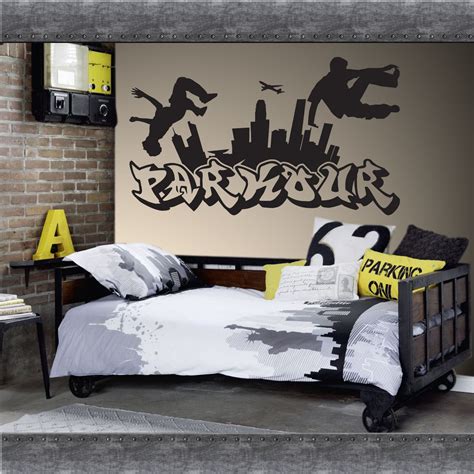 PARKOUR free running jumping urban style skate graffiti art wall sticker | eBay in 2020 ...