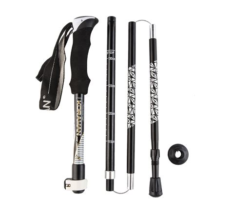 KORAMAN 1 Pair Carbon Fiber Trekking Poles Lightweight Collapsible Fol