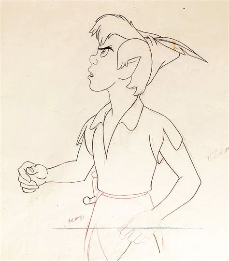 Original Walt Disney Production Animation Drawing of Peter Pan 1953 ...