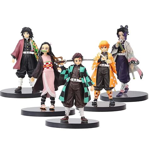 5 Pack Demon Slayer 6.3 inch Figurine Set, PVC Anime Action Figures ...