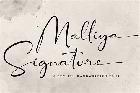 Malliya Signature Font - Design Cuts