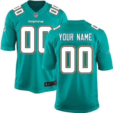 Men's Nike Aqua Miami Dolphins Custom Game Jersey