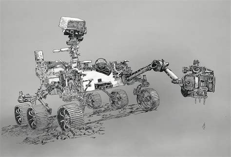 NASA Mars Rover Perseverance Drawing by Jackie Burns - Pixels