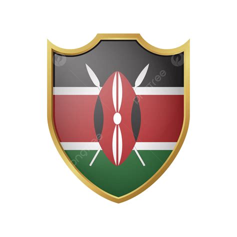 Kenya Flag Clipart Hd PNG, Kenya Flag Vector With Gold Shield Frame, Kenya, Flag, Kenya Flag PNG ...