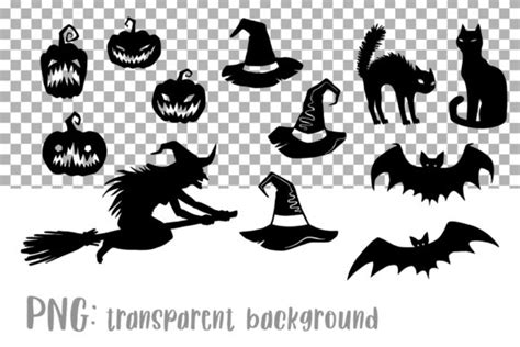 Halloween Clipart Silhouette (Graphic) by GreenWolf Art · Creative Fabrica