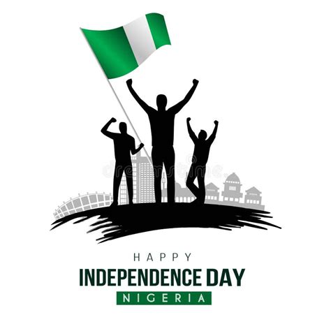 1st October Nigeria Independence Day. Hand Holding Nigerian Flag Stock ...