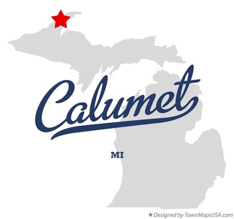 Map of Calumet, MI, Michigan