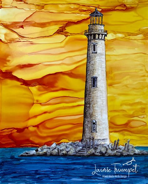 Dauphin Island Lighthouse Painting Fine Art Print