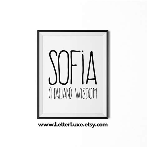 Sofia Name Meaning Art Sofia Gift Printable Baby Shower | Etsy