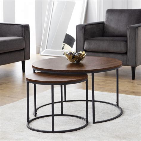 Dark Wood Nesting Coffee Table - Nesting Tables Crate And Barrel : Get free shipping on ...