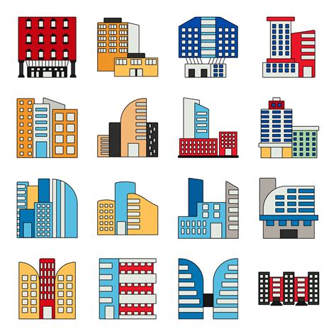 Pack of Architecture Flat Icons 3421841 Vector Art at Vecteezy