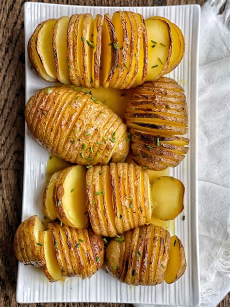 Golden Hasselback Potatoes - Sweet Savory and Steph