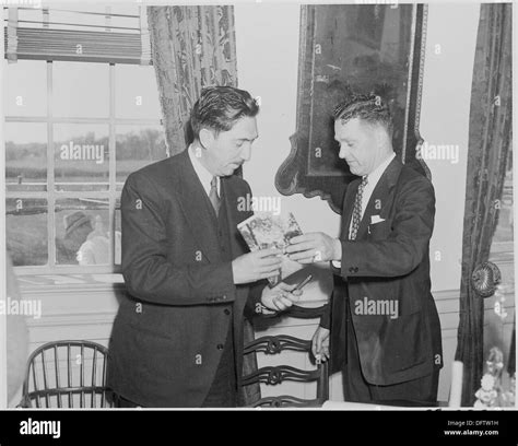 Photograph of Mexican President Miguel Aleman with an unidentified ...