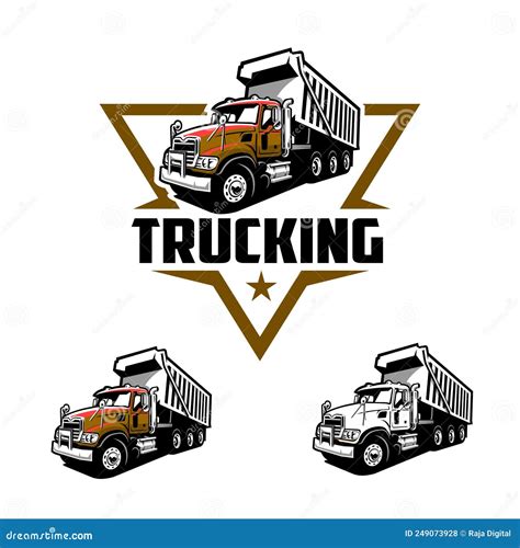 Premium Ready Made 18 Wheeler Trucking Company Emblem Logo Vector Template Stock Vector ...